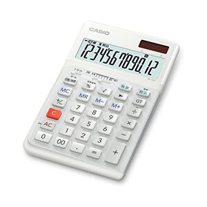 CASIO(カシオ) 人間工学電卓 12桁 日数&時間計算機能 ジャストタイプ ホワイト JE-12D-WE-N エコマ