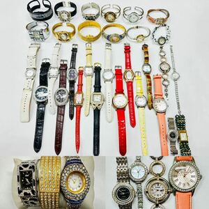 美品他 腕時計30点セット ゴールドカラー シルバー レディース キラキラ ラインストーン FOSSIL ABISTE TECHNOS 等 個 本 kg H52