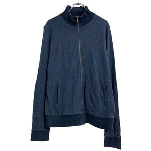 TOMMY HILFIGER 無地 スウェット トレーナー XL ネイビー トミーヒルフィガー ジップアップ ビッグサイズ 古着卸 アメリカ仕入 a608-6334