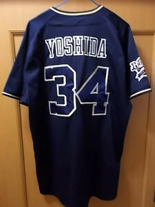 【古着正規品】オリックス・バファローズユニフォーム　吉田正尚＃34　ビジター紺色　デサント製　プロ野球