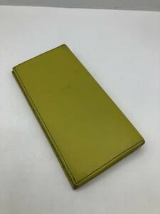 【2821】ビジネスレザーファクトリー　Business Leather Factory　　長財布　ライトグリーン　中古