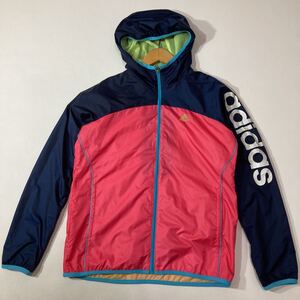 78 adidas アディダス ウィンドブレーカー ナイロンジャケット フード付き ジップアップ climaproof サイズM レディース スポーツ 30215AP