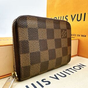 3839【極美品】LOUIS VUITTON ルイヴィトン ダミエ ジッピーコインパース ラウンドファスナー 小銭入れ ウォレット N63070/TH1020