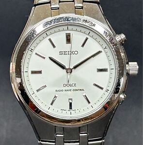 1円スタート SEIKO セイコー DOLCE ドルチェ 腕時計　5B21-0AC0 白文字盤 電波時計 メンズウォッチ