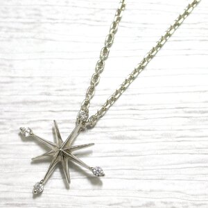 BJ3167【BSJBJ】STAR JEWELRY スタージュエリー SV925 SILVER シルバー スター アステリスク キュービック クリスタル ネックレス