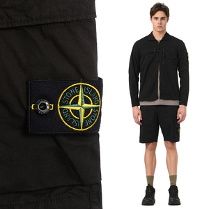 送料無料 18 STONE ISLAND ストーンアイランド 8015L0803 A0029 ブラック カーゴショーツ ショートパンツ size 30