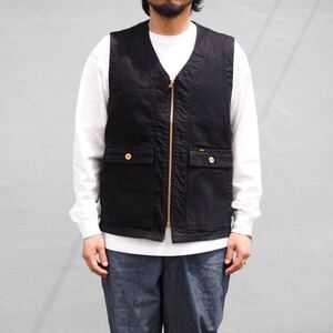 未使用 タグ付き TROPHY CLOTHING Blackie Vest ブラッキーベスト トロフィークロージング ブラック デニムベスト 38 コットン 日本製