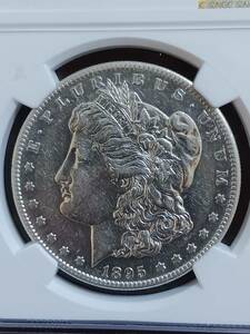 ★米国★MORGAN DOLLAR★モルガンダラー銀貨★NGC鑑定AU-D★極美品～★1895年S-MINT★S希少品★