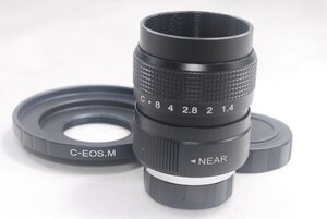 ★新品未使用品★Fujian CCTV 25mm F1.4 Canon キャノン C-EOS.M Cマウント レンズ BK★ミラーレスマウントアダプター