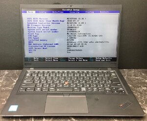 1円～ ■ジャンク LENOVO ThinkPad X1 Carbon / Core i5 8250U 1.60GHz / メモリ 8GB / NVMe SSD 256GB / 14型 / OS無し / BIOS起動可