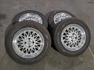 ☆中古美品☆スタンスマジック STANCE MAGIC 4H PCD100 14インチ6.5J+35 185/65R14 トランパスMPZ バリ山 4本セット コンパクトカー等に倉a