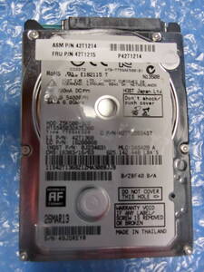 【中古】 HGST HTS545032A7E380 320GB/8MB 7223時間使用 管理番号:D186