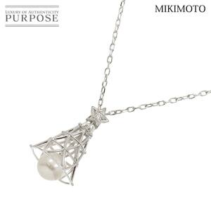 ミキモト MIKIMOTO アコヤ真珠 6.5mm ダイヤ ネックレス 39cm K18 WG ホワイトゴールド 750 パール Akoya Pearl Necklace 90236798