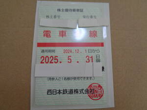 最新 西鉄 西日本鉄道 株主優待乗車証 電車全線 定期型