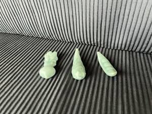 Ｋ-273★箸置き★青白釉 野菜形 3点 中古品