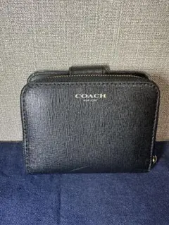 コーチ COACH 二つ折り財布  ミディアム  レザー ブラック 財布