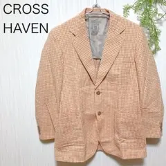 美品　CROSS HAVEN テーラードジャケット　コート　薄手　チェック　M