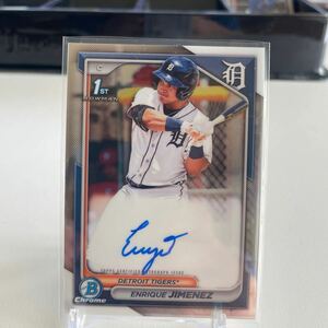 topps 2024 Bowman Chrome Enrique Jimenez 1st Bowman Prospect Auto Autograph ~ Tigers baseball 直筆サイン カード　トレカ