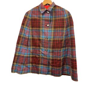 80’s Vintage リバーシブルチェック woolポンチョ