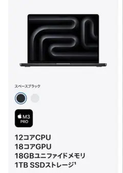 MacBook Pro 14.2 インチ M3 pro AppleCare+加入