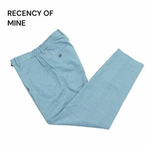 美品★ RECENCY OF MINE アバハウス 春夏 ソロ ストレッチ リネン イージー テーパード パンツ Sz.48　メンズ 青系　A4B01467_3#P