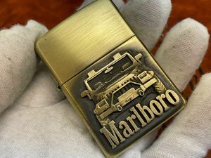 1円 ZIPPO ライター マルボロ Marlboroジッポ Zippoオイルライター真鍮製 中古品 喫煙グッズ ジッポー 火花確認済R658223