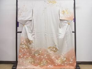 平和屋1■訪問着　地紙枝花文　暈し染め　金彩　逸品　CAAD7862ev