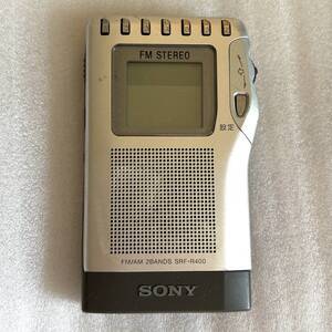 SONY ソニー ポケットラジオ SRF-R400 RADIO ラジオ AM FM ケース付き プレーヤー 通電のみ確認