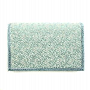 サマンサタバサ Samantha Thavasa ST Jacquard カードケース カード入れ 名刺入れ ジャガード柄 切替 F 水色 00032120205035