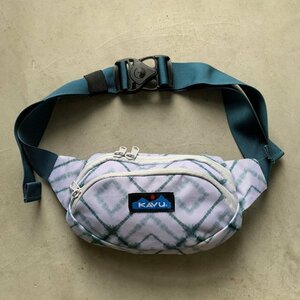 【14㎝×22㎝】KAVU ウエストバッグ 総柄■アメリカ古着 ウエストポーチ カブー アウトドア ポリエステル