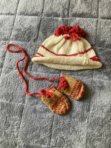 新生児　ベビー帽子と手袋　ミトン　ハンドメイド