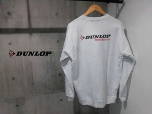 未使用品 DUNLOP MOTORSPORTダンロップ ロゴプリント スウェット トレーナー/薄手 スウェットシャツ/ホワイト/自動車タイヤ オンワード商事