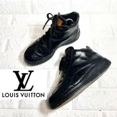 【美品】LOUIS VUITTON ハイカット　レザースニーカー　モノグラム刻印