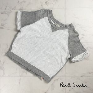 美品 Paul Smith ポール・スミス 身頃切替 コットン 半袖カットソー トップス レディース グレー サイズM*SC3