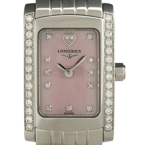 ロンジン LONGINES ドルチェヴィータ L5.158.0 腕時計 SS ダイヤモンド クォーツ ピンク レディース 【中古】