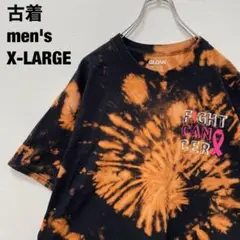 古着 ギルダン Tシャツ タイダイ ブリーチ 派手 奇抜 メンズ 黒茶 XL