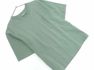 green label relaxing グリーンレーベルリラクシング ユナイテッドアローズ ポケット Tシャツ sizeL/カーキ ■◆ ☆ eeb3 メンズ