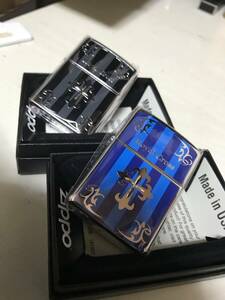  ZIPPO ジッポ ロイヤル クロス ROYAL cross 十字架 Blue BLACK ペア 2個セット 未使用