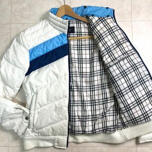 美品/●BURBERRY BLACK LABEL バーバリーブラックレーベル ダウンジャケット ブルゾン アウター ノバチェック ホワイトグース メンズ 秋冬