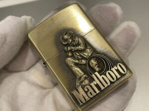 1円 ZIPPO ライター マルボロ Marlboroジッポ Zippoオイルライター真鍮製 中古品 喫煙グッズ ジッポー 火花確認済R674360