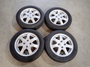 YS14142【送料無料155/65R14】ダイハツ純正 ムーブミライース タント キャスト 中古スタッドレス ■14×4.5J 100/4H ET45■1円スタート