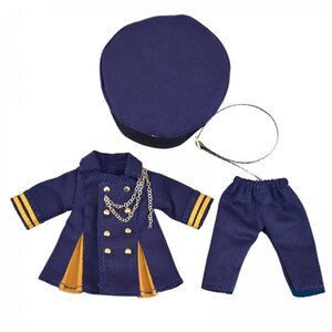 オビツ 服 男 ob11 clothes オビツ11 オビツドール セット 衣装 王子服 4点 ズボン ジャケット ベルト 帽子 (ネイビー)