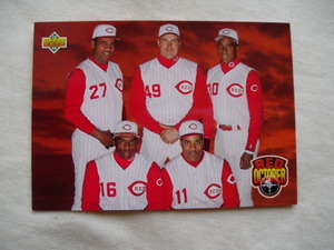 JOSE RIJO＆ROB DIBBLE＆ROBERTO KELLY＆REGGIE SANDERS＆BARRY LARKINL◆UPPER DECK 1993 Cincinnati Reds シンシナティレッズ