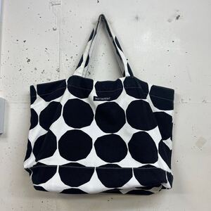 marimekko マリメッコ トートバッグ マザーズ 水玉 ドット 白黒 ラシィマット