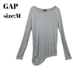 GAP ギャップ　シャツ　トップス　長袖　しぼり　グレー　Ｍ　おしゃれ