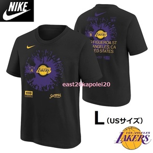 新品 NIKE NBA LAKERS MAX 90 ナイキ LA レイカーズ マックス 90 レコード盤 両面プリント Tシャツ L (US) size 黒 ブラック 未使用 バスケ