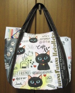 *新品*ふわふわねこねこ*くろねこカフェ*保冷保温*バルーントートバッグ*耐荷重20Kg*