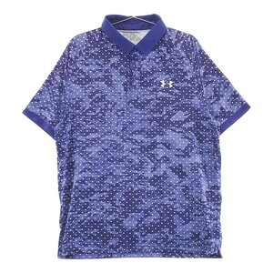 UNDER ARMOUR アンダーアーマー 半袖ポロシャツ 総柄 パープル系 XL [240101213205] ゴルフウェア メンズ