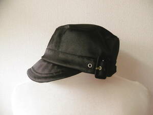 moussy マウジー　黒ブラック　サテン　ソフトキャップ　帽子　Fサイズ　