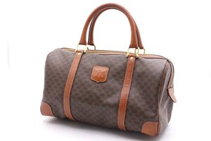 【ト石】 CELINE セリーヌ マカダム ボストンバッグ M14 ヴィンテージ ブラウン PVC EAZ01EWH41